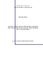 GIÁO dục ý THỨC bảo vệ môi TRƯỜNG CHO đoàn VIÊN, THANH NIÊN HUYỆN lâm hà, TỈNH lâm ĐỒNG dựa vào CỘNG ĐỒNG 