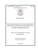 HIỆU QUẢ điều TRỊ ĐAU VAI gáy DO THOÁI hóa cột SỐNG cổ BẰNG PHƯƠNG PHÁP điện XUNG kết hợp XOA bóp bấm HUYỆT 