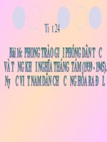 Bài giảng Lịch sử lớp 12 – Bài 16: Phong trào giải phóng dân tộc và tổng khởi nghĩa tháng Tám (1939-1945), nước Việt Nam dân chủ cộng hòa ra đời (Tiết 1)
