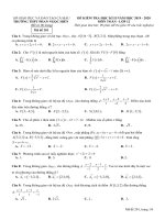 Đề thi HK2 môn Toán lớp 12 năm 2019-2020 - THPT Phan Ngọc Hiển