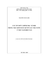 Các tổ chức chính trị   xã hội trong việc kiểm soát quyền lực nhà nước ở việt nam hiện nay