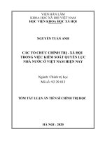 Các tổ chức chính trị   xã hội trong việc kiểm soát quyền lực nhà nước ở việt nam hiện nay tt 