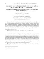 Đối chiếu đặc điểm đặt và đổi tên ở tên riêng nữ giới người Anh và người Việt