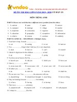 Đề ôn thi học sinh giỏi môn Tiếng Anh lớp 8 năm học 2019-2020 (Có đáp án)