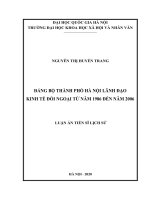 Đảng bộ thành phố hà nội lãnh đạo kinh tế đối ngoại từ năm 1986 đến năm 2006 