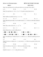 Đề ôn tập tốt nghiệp THPT môn Toán năm 2020 - Sở GD&ĐT Khánh Hòa - Đề số 7