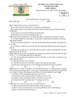 Đề KSCL môn Sinh học lần 1 năm 2020 - Sở SD&ĐT Bắc Ninh