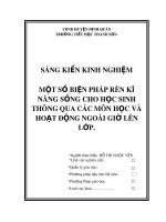 Sáng kiến kinh nghiệm Tiểu học: Một số biện pháp rèn kĩ năng sống cho học sinh thông qua các môn học và hoạt động ngoài giờ lên lớp