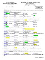 Đề thi thử tốt nghiệp THPT môn Tiếng Anh năm 2020 - Sở GD&ĐT Bắc Ninh