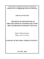 Các tổ chức chính trị   xã hội trong việc kiểm soát quyền lực nhà nước ở việt nam hiện nay tt tiếng anh 