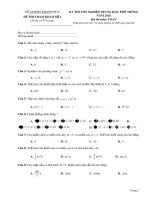 Đề ôn tập tốt nghiệp THPT môn Toán năm 2020 - Sở GD&ĐT Khánh Hòa - Đề số 1