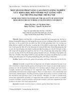 Một số giải pháp nâng cao chất lượng nghiên cứu khoa học đối với đội ngũ giảng viên tại trường Đại học Mở Hà Nội
