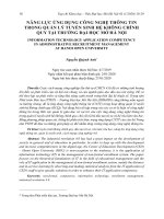 Năng lực ứng dụng công nghệ thông tin trong quản lý tuyển sinh hệ không chính quy tại trường Đại học Mở Hà Nội