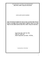 Một số kinh nghiệm sử dụng bài tập bổ trợ chuyên môn nhằm nâng cao hiệu quả giậm nhảy trong nhảy xa cho đội tuyển điền kinh trường THPT thạch thành 2 