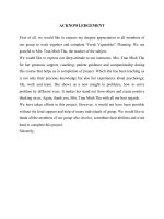 tiểu luận khởi sự kinh doanh và quản trị sme start up report “fresh vegetables” plan 