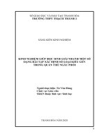 Kinh nghiệm giúp học sinh giải nhanh một số dạng bài tập xác định số loại kiểu gen trong quần thể ngẫu phối 