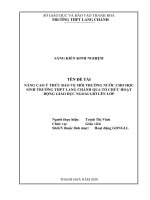 Nâng cao ý thức bảo vệ môi trường nước cho học sinh trường THPT lang chánh qua tổ chức các hoạt động giáo dục ngoài giờ lên lớp 