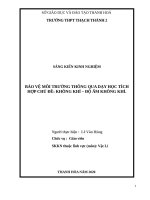 Bảo vệ môi trường thông qua dạy học tích hợp liên môn chủ đề KHÔNG KHÍ – độ ẩm KHÔNG KHÍ 