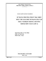 SKKN sử dụng phương pháp đặc biệt hóa để giải một số dạng bài tập trắc nghiệm trong chương trình môn toán lớp 12 