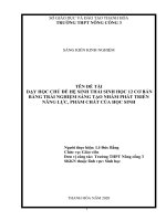Dạy học chủ đề hệ sinh thái sinh học 12 cơ bản bằng trải nghiệm sáng tạo nhằm phát triển năng lực, phẩm chất của học sinh 