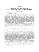 SKKN: Ứng dụng công nghệ nghe nhìn vào dạy học môn ngữ văn ở trường THPT