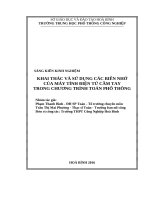 Sáng kiến kinh nghiệm THPT: Khai thác và sử dụng các biến nhớ của máy tính điện tử cầm tay trong chương trình Toán phổ thông
