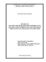 SKKN dạy học chủ đề hệ sinh thái sinh học 12 cơ bản bằng trải nghiệm sáng tạo nhằm phát triển năng lực, phẩm chất của học sinh 