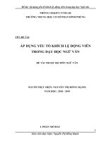 Sáng kiến kinh nghiệm: Áp dụng yếu tố khích lệ, động viên trong dạy học Ngữ văn (2018 – 2019)