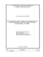 ÁP DỤNG PHƯƠNG PHÁP THẢO LUẬN NHÓM để NÂNG CAO kết QUẢ học lí THUYẾT môn GIÁO dục QUỐC PHÒNG – AN NINH 