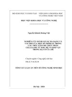 Nghiên cứu đánh giá sự đa dạng và vai trò của một số module trong cấu trúc enzyme thủy phân cellulose từ khu hệ vi sinh vật trong dạ cỏ của dê tt 