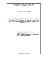 Hướng dẫn học sinh lớp 12 phương pháp giải các bài tập đặc trưng về chất béo nhằm đạt kết quả cao trong kỳ thi tốt nghiệp trung học phổ thông 