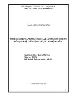 Một số giải pháp nâng cao chất lượng dạy học về mối quan hệ giữa động lượng và động năng 