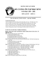 Đề cương HK2 môn Lịch sử 11 năm 2019-2020 - THPT Xuân Đỉnh