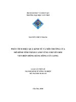 Phân Tích Hiệu Quả Kinh Tế Và Môi Trường Của Mô Hình Tôm Thâm Canh Vùng Chuyển Đổi Ven Biển