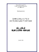 Luận án quản lý nhà nước đối với thị trường vàng tại việt nam 