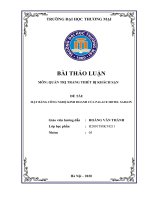 Bài thảo luận QUẢN TRỊ TRANG THIẾT BỊ KHÁCH SẠN