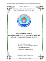 Sáng kiến kinh nghiệm: Một số biện pháp quản lý hoạt động giáo dục ngoài giờ lên lớp có hiệu quả của Hiệu trưởng