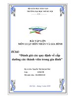Bài tập lớn môn luật hôn nhân và gia đình đánh giá các quy định về cấp dưỡng các thành viên trong gia đình 