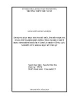 Áp dụng dạy học STEM chủ đề làm đèn học đa năng tiết kiệm điện môn công nghệ 12 giúp học sinh hình thành và phát triển năng lực nghiên cứu khoa học kĩ thuật