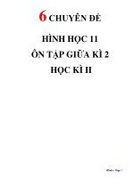 6 CHUYÊN đề hình học 11 ôn thi giữa kỳ 2 