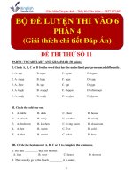 Bộ đề tiếng anh giải chi tiết thi vào lớp 6