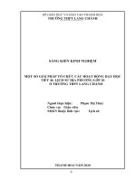 Một số giải pháp tổ chức các hoạt động dạy học tiết 46, lịch sử địa phương lớp 10 ở trường THPT lang chánh 