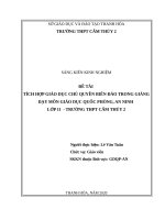 Tích hợp giáo dục chủ quyền biển đảo trong giảng dạy môn giáo dục quốc phòng, an ninh lướp 11 trường THPT cẩm thủy 2 