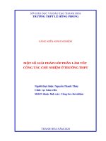 Một số giải pháp góp phần làm tốt công tác chủ nhiệm ở trường THPT 