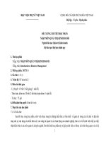 Đề cương chi tiết học phần Nhập môn Quản trị kinh doanh