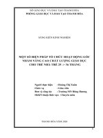 Một số biện pháp tổ chức hoạt động góc nhằm nâng cao chất lượng giáo dục cho trẻ nhà trẻ 25 36 tháng 