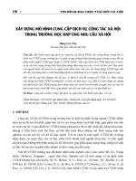 Xây dựng mô hình cung cấp dịch vụ công tác xã hội trong trường học đáp ứng nhu cầu xã hội