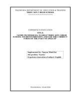 Some techniques to help trieu son 3 high school students identify and use the correct form of the part of speech 