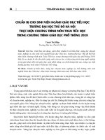 Chuẩn bị cho sinh viên ngành Giáo dục tiểu học trường Đại học Thủ đô Hà Nội thực hiện chương trình môn Toán tiểu học trong chương trình giáo dục phổ thông 2018