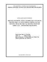 Một số giải pháp nâng cao hiệu quả xây dựng trường học an toàn, phòng chống tai nạn thương tích cho trẻ ở trường mầm non thiệu vân thành phố thanh hóa 